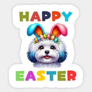 Maltipoo Easter Bunny Sticker